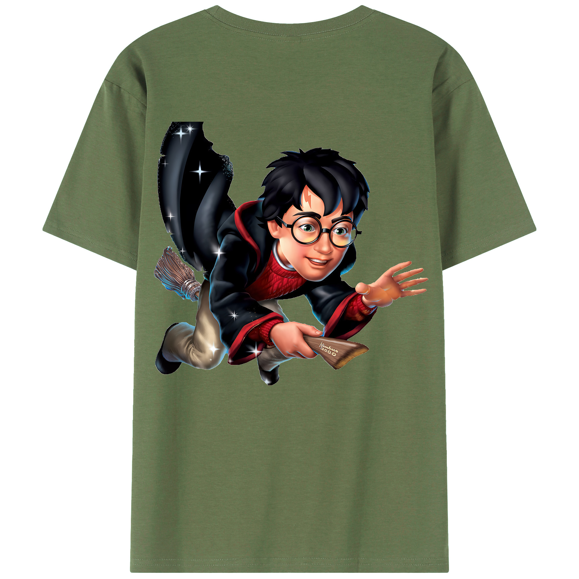 （画像用） Harry Potter ハリー・ポッターシリーズ 綿100％ メンズ半袖Tシャツ（バックプリント） 通気性